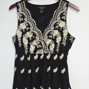 Karen Kane Embroidered Floral Dress M Cottagecore Whimsygoth Resort